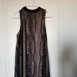 Black Lace Overlay Short Dress
